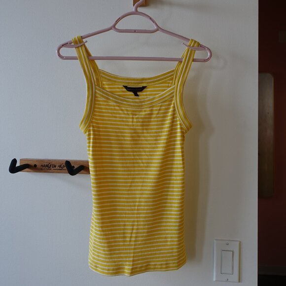 BR Banana Republic "the 90s tank" yellow stripe ribbed tank top S SM Small - Picture 7 of 11